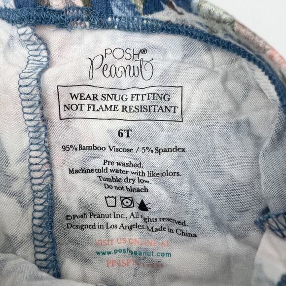 Posh Peanut Blue Rose Bamboo Pajama Set - Picture 5 of 7